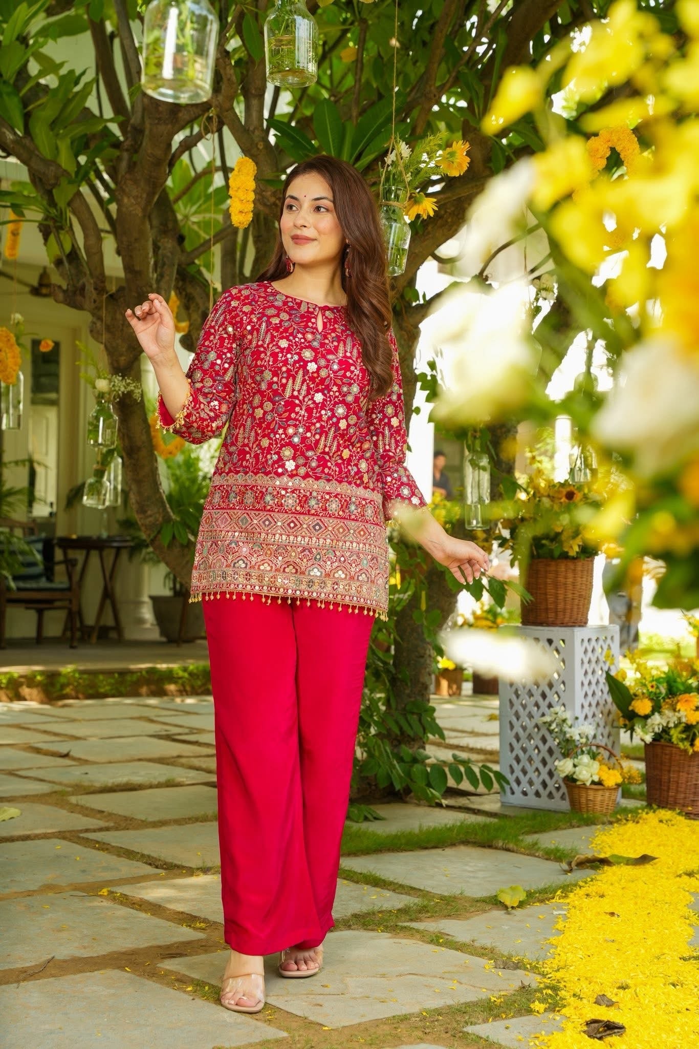 Bejewel Pink Heavy Co-Ord Set