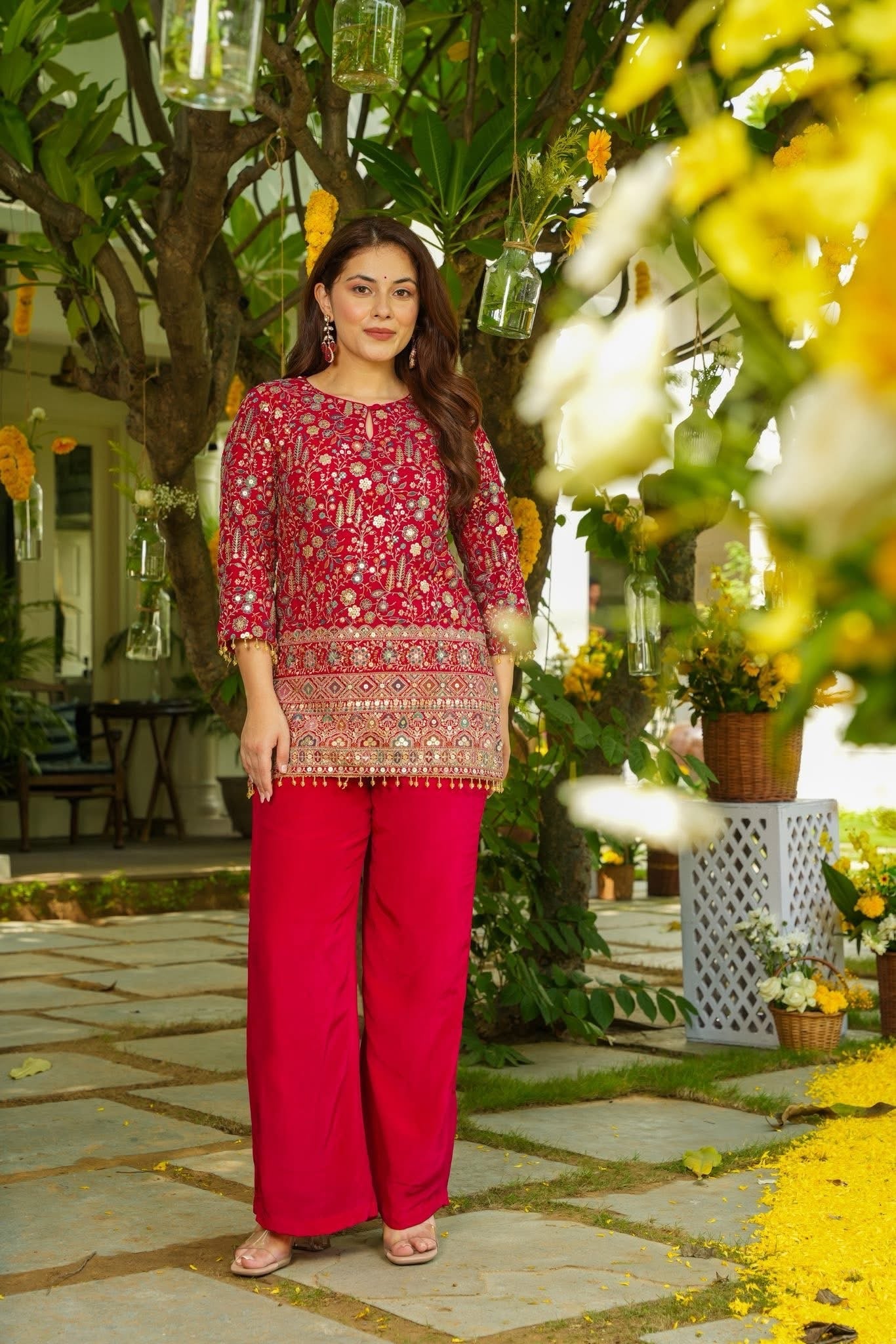 Bejewel Pink Heavy Co-Ord Set